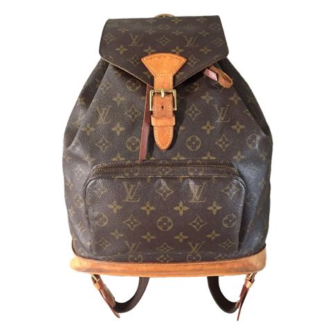 Sac à dos montsouris Louis Vuitton Marron en Coton 